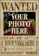 One Piece Wanted Custom Poster Printing  *YOUR IMAGE/FILE* - A3 Poster