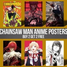 Chainsaw Man Anime Poster Prints Manga Series Denji Makima Wall Art Pictures