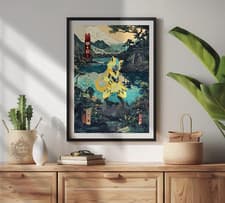 Zeraora: Japanese Tapestry Style Pokemon Anime Poster - Printable Wall Art