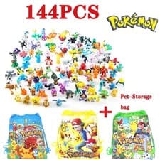 144 Style Pokemon Figure Toys Anime Pikachu Action Figure Model Ornamental Decor