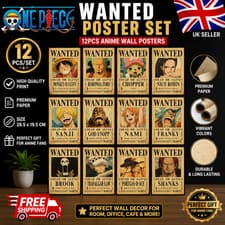 10Pcs One Piece Luffy Wanted Vintage Posters Set Wall Art Room Decor Gift