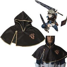 Asta Black Clover Team Black Bull Hooded Black Short Cloak Cosplay Costume Anime