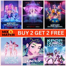 KPOP DEMON HUNTERS 2025 MOVIE POSTER A5 A4 A3 A3+