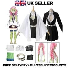 Demon Slayer Mitsuri Kanroji Cosplay Costume Love Hashira Outfit Wig Halloween