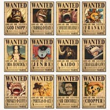 One Piece Wanted Poster Wall Art Print Gift for Him A4 A3 A5