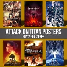 Attack On Titan Anime Posters Manga Series Wall Art Frameless Poster Prints