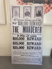 Wanted Reward Cowboy Poster Sign 23x12 Mancave Bar Garage Wall Decor