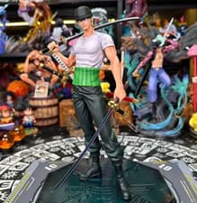 25cm/9.84in Anime One Piece Figure Roronoa Zoro Figure PVC Statue Collectible Mo