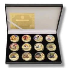 12x Dragon Ball Z 24ct Gold Plated Complete Set, Goku And More