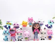 13pcs Gabby Dollhouse Anime Figure Toy Smiling Car Cat Hug Dolls birthday gift