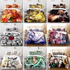 Demon Slayer Kimetsu no Yaiba 3D Bedding Set Duvet Cover Pillow Case Quilt CoveR