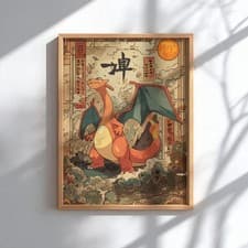 Charizard Pokemon Poster - Pokemon Fan Art Print - MULTIPLE SIZES AVAILABLE