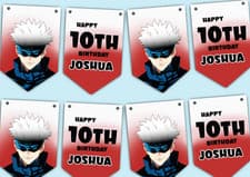 Personalised jujutsu kaisen Birthday Bunting,  Birthday Banner kaisen Party
