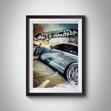 Need For Speed Most Wanted 2005 Retro Gaming A4 Poster Game Room Wall Art Print
