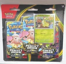Pokemon TCG: Mega Evolution Perfect Order 3 Booster Packs & Chikorita Promo Card