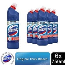 Domestos Unstoppable Unbeatable Strength Original Thick Bleach 750ml, 6 Pack