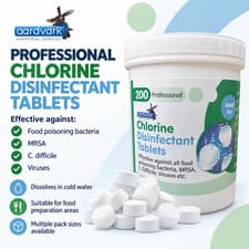 Chlorine Bleach Disinfectant Tablets Food Safe Sanitiser Cleaning