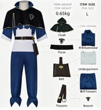 New Anime Black Clover Asta Cosplay Costume Men's Fancy Outfit Uniform Halloween