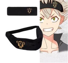 Black Clover Asta Headband Cosplay Black Bulls Embroidered Sweatband Anime Prop