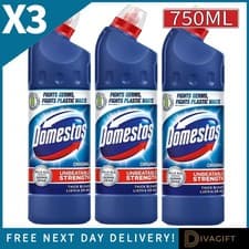 3 x DOMESTOS UNSTOPPABLE UNBEATABLE STRENGTH ORIGINAL THICK BLEACH 750ML 3 PACK