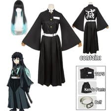 Anime Demon Slayer Tokitou Muichirou Cosplay Costume Kisatsutai Uniform Wig