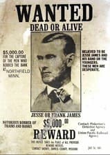 Jesse James Frank James Wanted Dead or Alive Print Poster Wall Picture A4 +