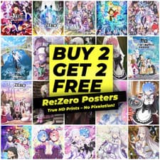 Re Zero Starting Life in Another World Anime Poster A4 A3 Wall Art Print Manga