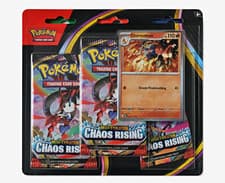 Pokémon TCG Mega Evolution—Chaos Rising 3-Pack Blister With Charmel eo Promo car