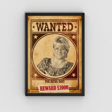 Personalised Wanted Poster, A4 Print, Your Photo on Wanted Sign, Great Gift