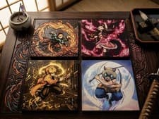 Demon Slayer Anime Slate Coasters (Set of 4) - Tanjiro, Nezuko, Zenitsu, Inosuke
