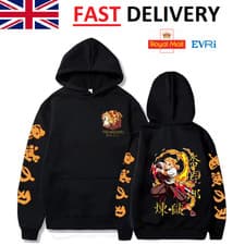 Demon Slayer Rengoku Hoodie Anime Manga Graphic Jumper Unisex Japan Gift UK