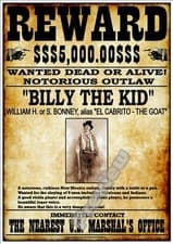  Billy The Kid Wanted Dead or Alive Wild West Print Poster Wall Art Picture A4 +