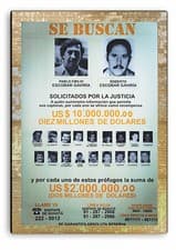 Pablo Escobar Wanted Poster,Novelty Wooden Sign,Wooden Plaque