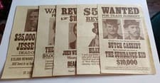 Six Reproduction/Replica 'WANTED' Parchment Posters