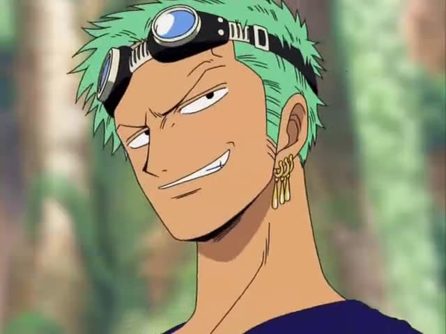 Roronoa Zoro in combat with his three swords