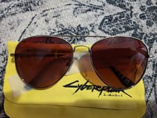 Cyberpunk 2077 Johnny Silverhand's Sunglasses Shades Polarized UV + Leather Case