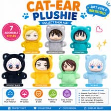 Jujutsu Kaisen Gojo Cat Ear Plush Keychain Soft Anime Collectible Secret Gift UK
