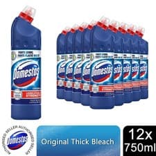 Domestos Unstoppable Unbeatable Strength Original Thick Bleach 750ml, 12 Pack