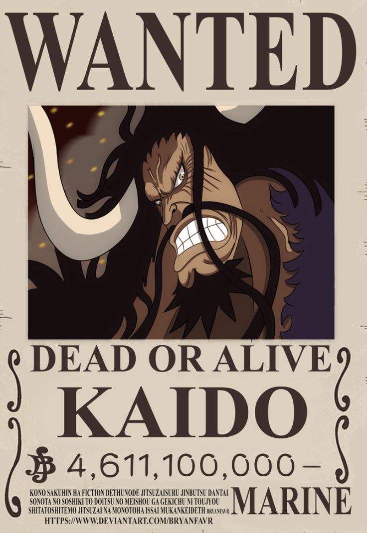 Kaido wanted poster, wielder of the Uo Uo no Mi Model Seiryu