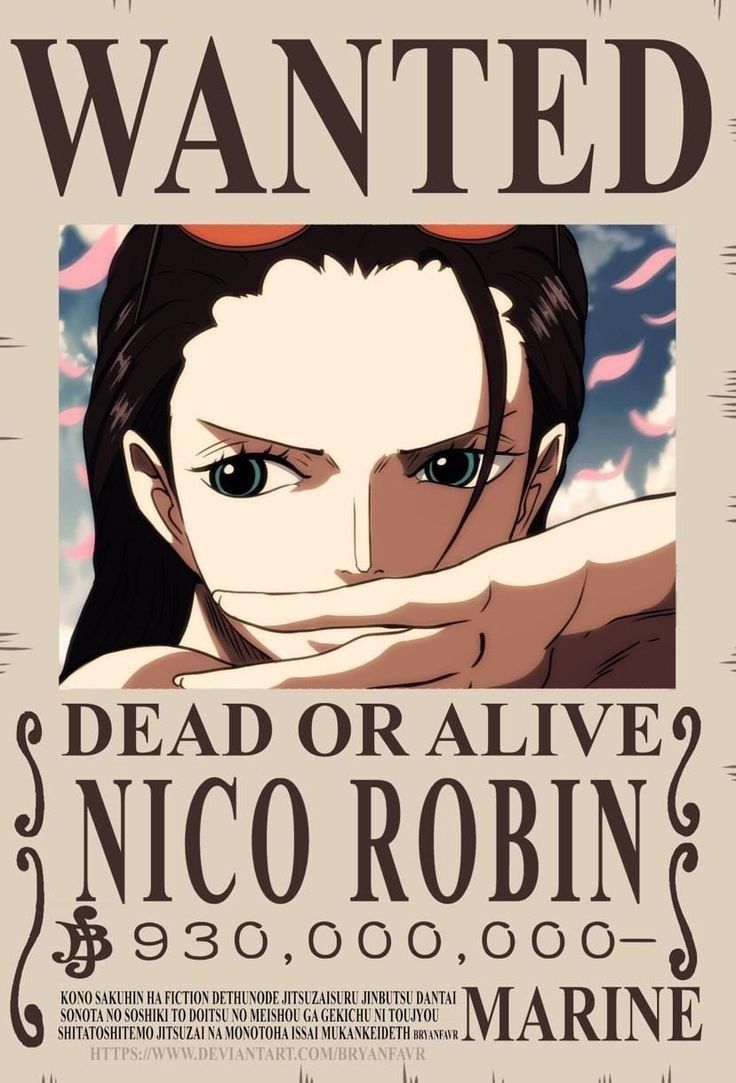 Nico Robin wanted poster, wielder of the Hana Hana no Mi
