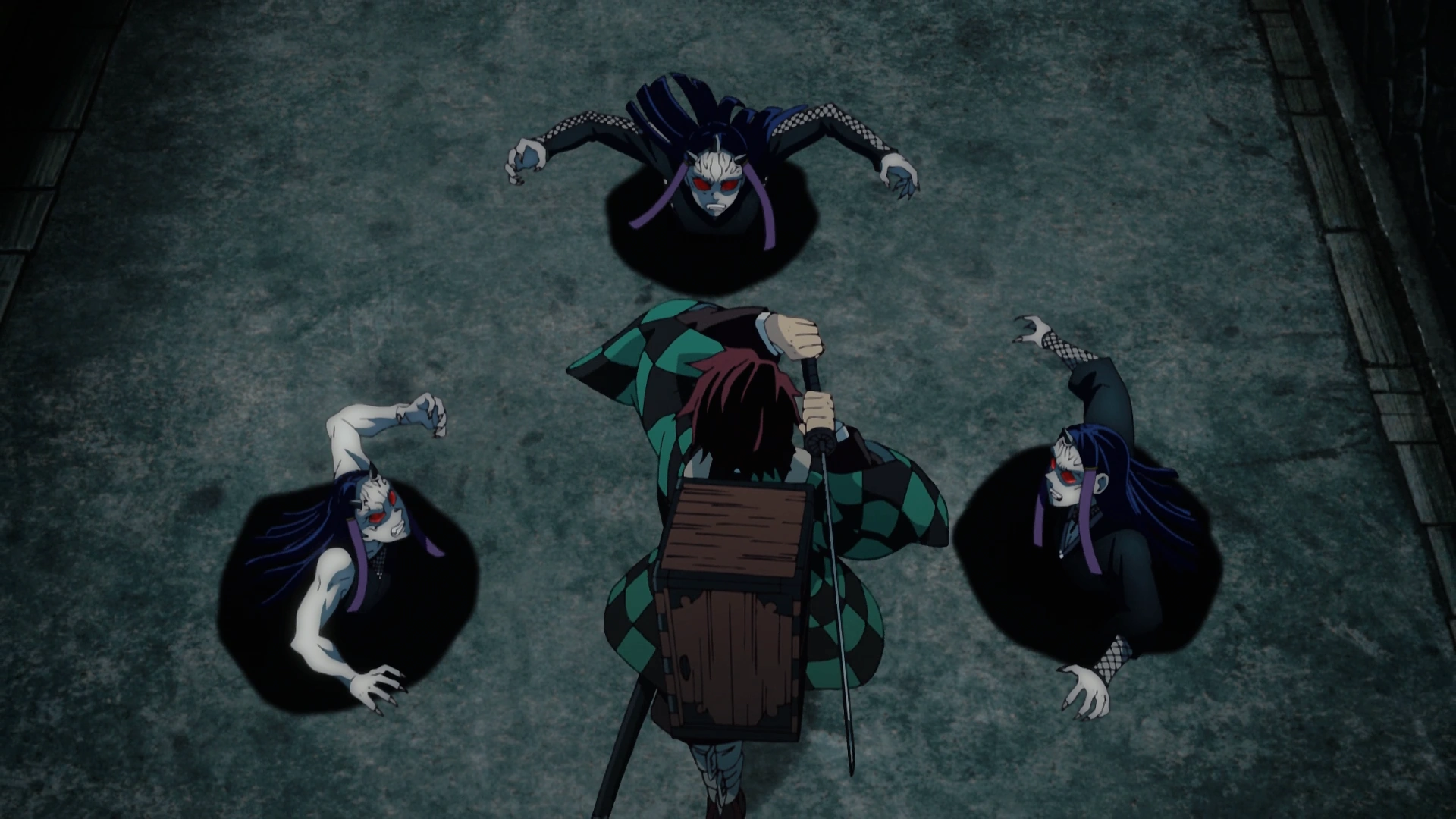 Tanjiro early solo mission in the Kidnapper's Bog Arc