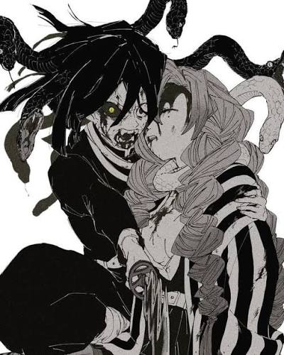 Obanai Iguro and Mitsuri Kanroji in the final confrontation with Muzan Kibutsuji